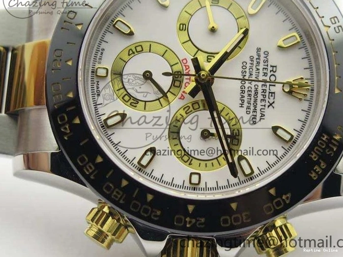 0126 Daytona SS YG Ceramic Bezel JH Best Edition White Dial On SS YG Bracelet A Resilient 3530